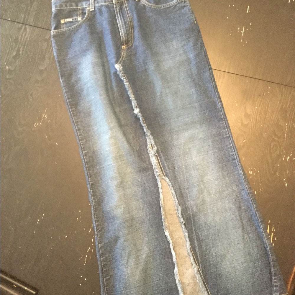 XOXO long denim skirt